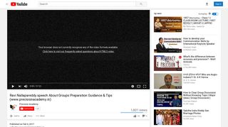 Ravi Nallapareddy speech About Groups Preparation Guidance ...