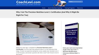 Why I Got The Precision Nutrition Level 1 Certification - Coach Levi