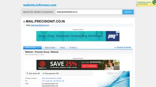 mail.precisionit.co.in at WI. Webmail :: Precision Group - Webmail