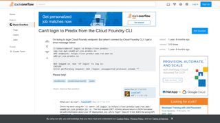 Can't login to Predix from the Cloud Foundry CLI - Stack Overflow