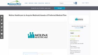 Molina Healthcare to Acquire Medicaid Assets of Preferred Medical Plan