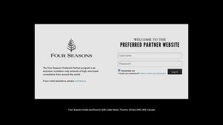 Four Seasons Preferred Partners | Login