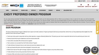 Chevy Preferred Owner Program | Watson East Chevrolet