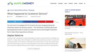 Staples Preferred: What Happened to Customer Service? - MapleMoney