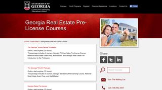 Georgia Real Estate Pre-License Courses from UGA