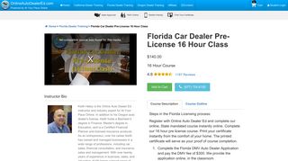 Florida Approved 16Hr Auto Dealer Pre-License Course