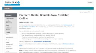 Premera Dental Benefits Now Available Online | Provider | Premera ...