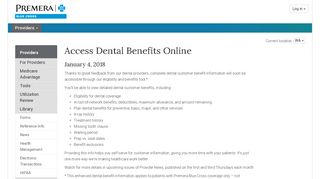 Access Dental Benefits Online | Provider | Premera Blue Cross