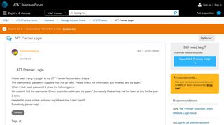 ATT Premier Login - AT&T Community
