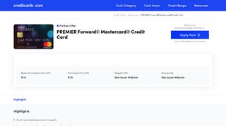 PREMIER Forward® MasterCard® Credit Card - Apply Online