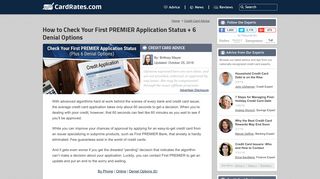 How to Check Your First PREMIER Application Status + 6 Denial Options