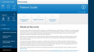 MyChart for Patients - Premier HealthNet - Premier Physicians Network
