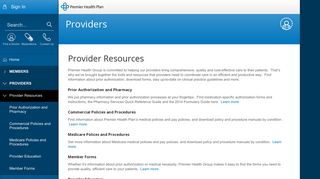 Provider Resources | Premier Health Plan
