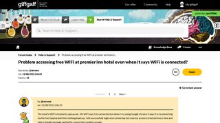 Solved: Problem accessing free WiFi at premier inn hotel e... - The ...