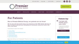 For Patients - Premier Medical Group