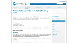 Premier Medical Associates FollowMyHealth - Proxy Access | Premier ...