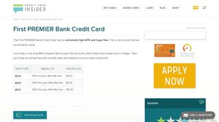 First PREMIER Bank Credit Card - Info & Reviews - Credit Card Insider
