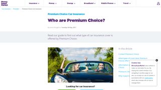 Premium Choice Car Insurance & Contact Details | MoneySuperMarket