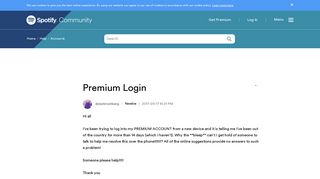 Premium Login - The Spotify Community