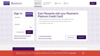 Roaman's Platinum Credit Card - Manage your account - Comenity