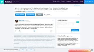 How can I check my First Premier credit card application status?