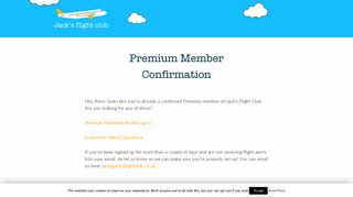 Premium Member Confirmation | Jack's Flight Club
