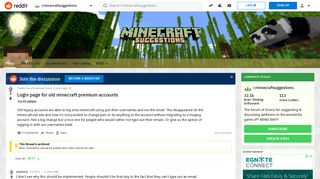 Login page for old minecraft premium accounts ...