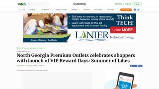 North Georgia Premium Outlets celebrates shoppers with launch of ...