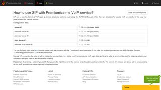 How to use SIP with Premiumize.me VoIP service?