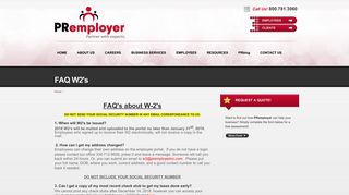 FAQ W2's - PRemployer