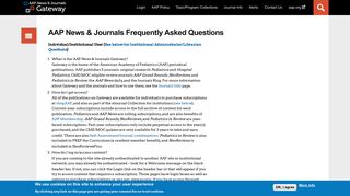 AAP News & Journals Frequently Asked Questions | AAP Gateway