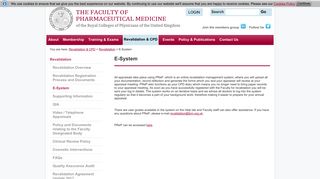 E-System - Faculty of Pharmaceutical Medicine