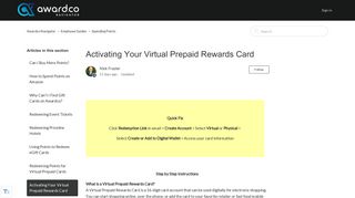 Activating Your Virtual Prepaid Rewards Card – Awardco Navigator
