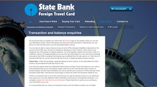 Transaction and Balance Enquiries | State Bank of India Foreign ...