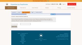 Request temporary login key - ExpertHub - PrepScholar