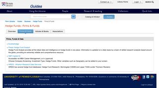 Firms & Funds - Hedge Funds - Guides at Penn Libraries