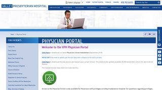 Physician Portal | Hospital in Van Nuys - Valley Presbyterian Hospital