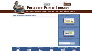 View My Account / Renew Materials - Prescott Public Library