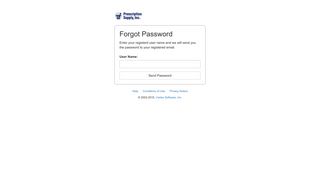 Forgot Password - Prescription Supply Login