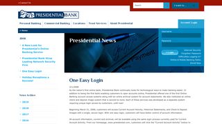 One Easy Login - Presidential Bank