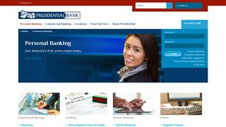 Presidential Bank Personal Banking VA MD DC