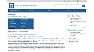 Electronic Documents -- U.S. Presidential Scholars Program - ED.gov