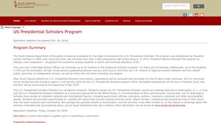 US Presidential Scholars Program - SD Department of Education
