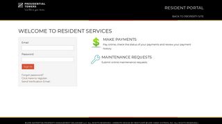 Login to Presidential Towers Resident Services | Presidential Towers