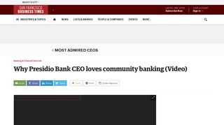 Why Presidio Bank CEO Steve Heitel loves community banking (Video ...