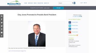 Clay Jones Promoted to Presidio Bank President | Business Wire