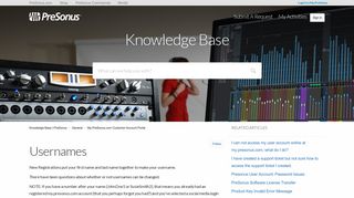 Usernames – Knowledge Base | PreSonus