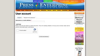 User account | Press Enterprise Online