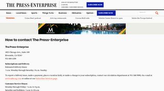 How to contact the Press-Enterprise