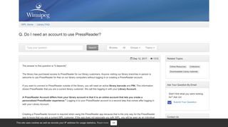 Do I need an account to use PressReader? - Library FAQ